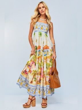 NWT Farm Rio Aracati Printed Maxi Dress, Size M